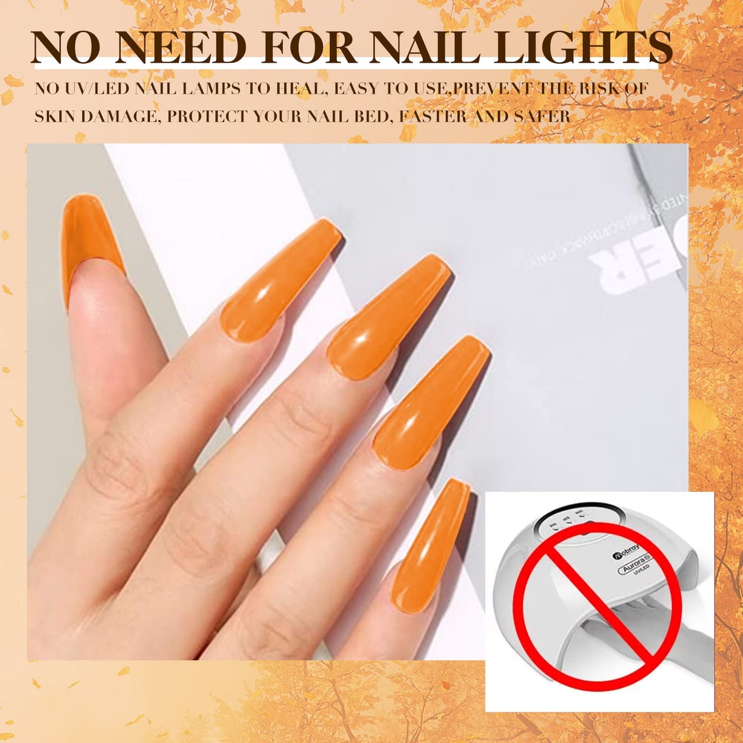 Hone Joy 28g/Box Orange Yellow Dipping Powder No Lamp Cure Nails Dip Powder Like Gel Nail Natural Dry For Nail Salon£¬No.140