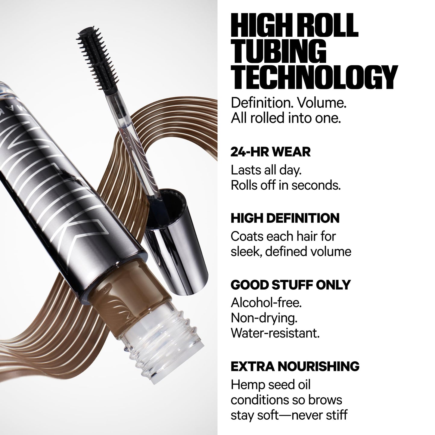 Milk Makeup KUSH High Roll Defining & Volumizing Longwear Tubing Brow Tint, Haze (Blond) - 0.16 oz - Up to 24-Hour Wear - Vegan, Cruelty Free