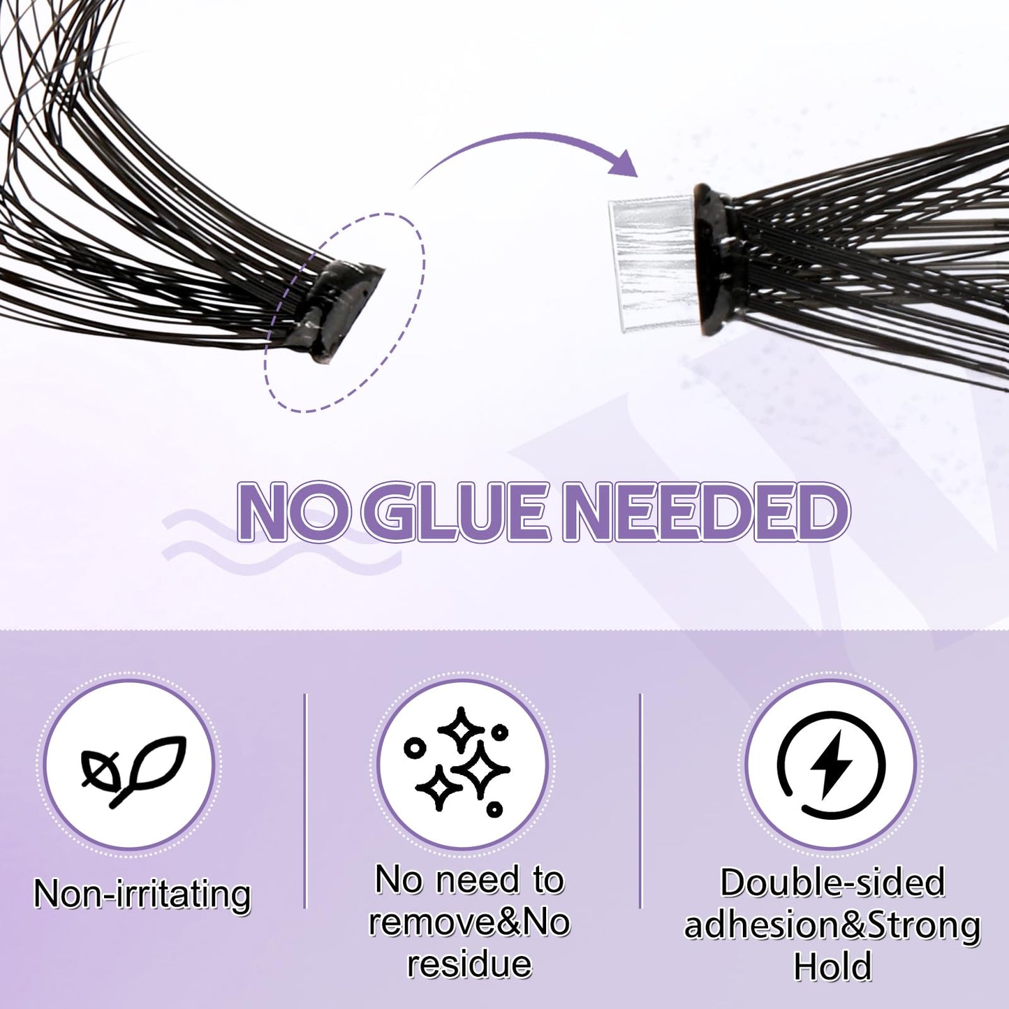 Self Adhesive Eyelashes Press On Lash Clusters 30/40/50D Eyelash Clusters Kit 3D Curl 12-16mm Lash Extension Kit Pre-Glued DIY Eyelash Extensions No Glue No Remover Lash Self Application