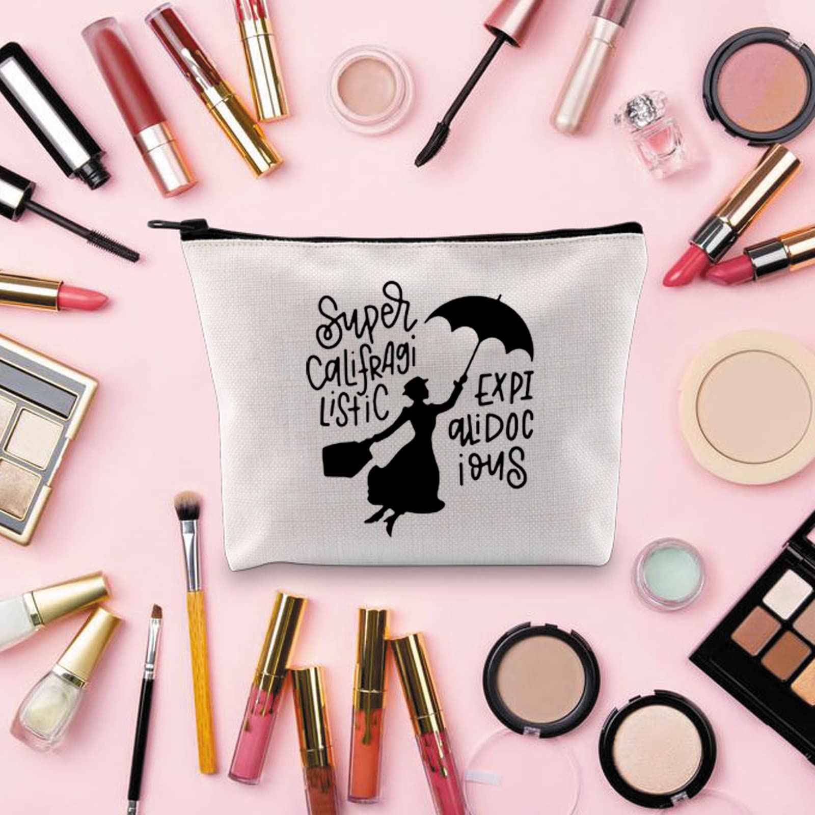TOBGBE Mary Quote Makeup Bag Supercalifragilistic Inspired Zipper Pouch Bag Cosmetic Bag Mary Movie Merchandise (Mary Song)