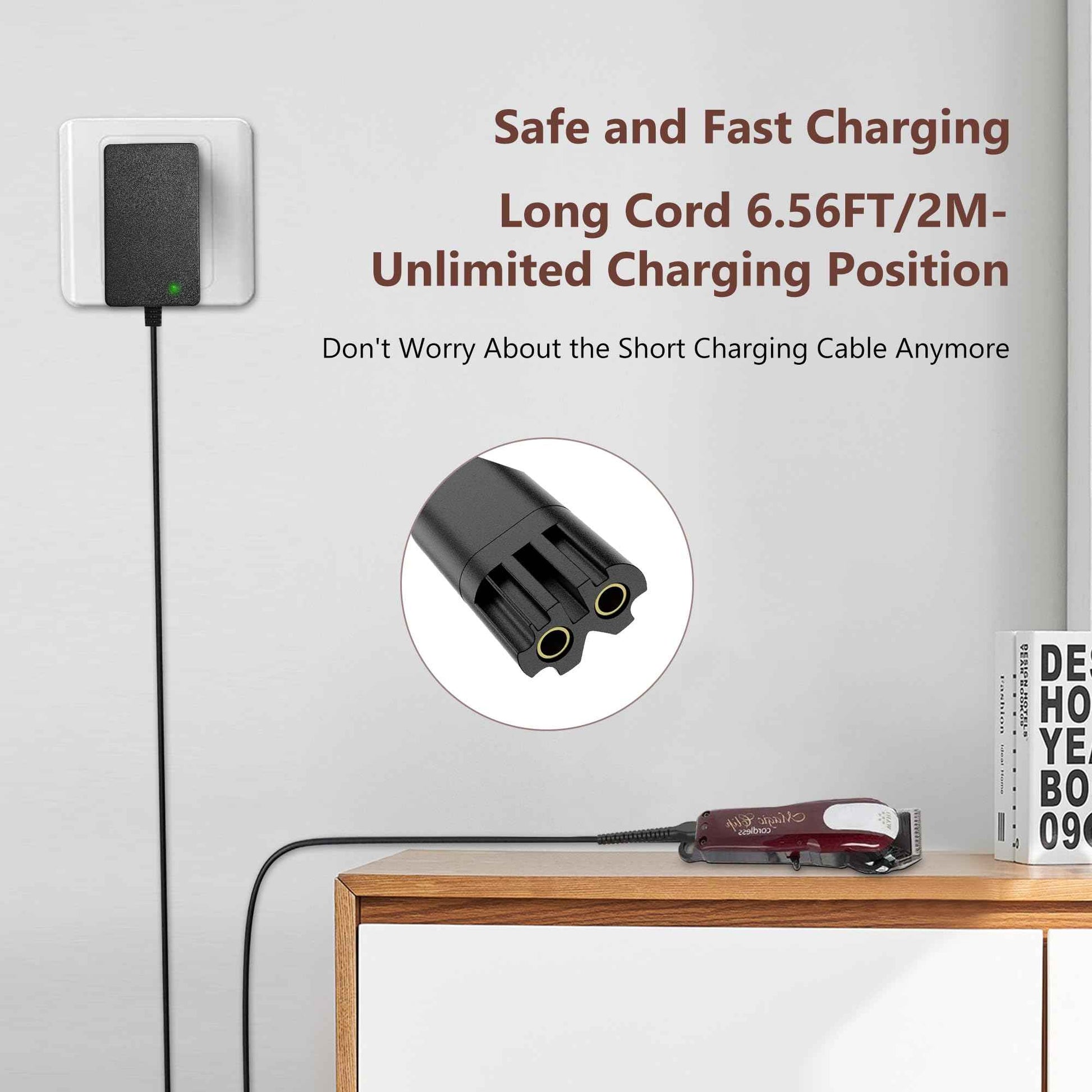 4V Charger for Wahl 8164 8148 8591 8509 1919 8591L 8148L 8148-308 08504-400 97225-002 Cordless Trimmer Compatible Replacement Adapter for Wahl Clippers Fast Charging Power Supply Durable and Portable