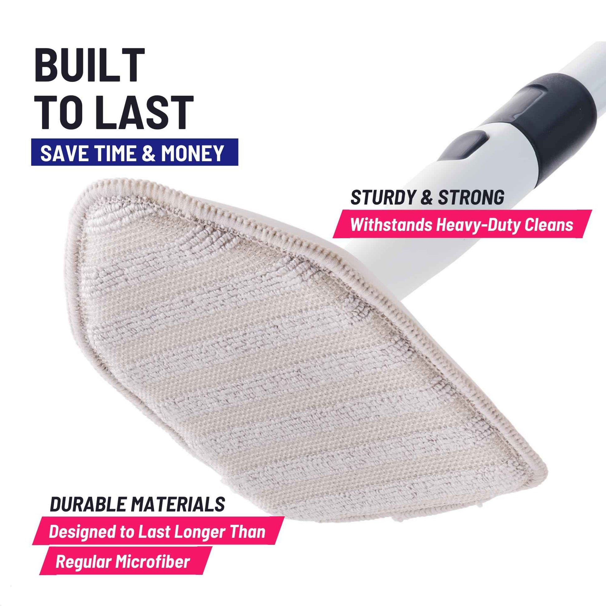 Moku Home Replacement Microfiber Pad for Moku Home Extendable Tub Tile Shower Scrubber for Cleaning Non-Scratch (2X Microfiber Pads Gray)