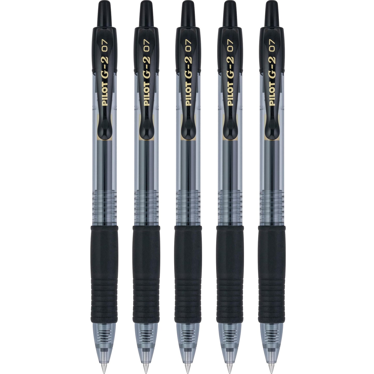 Pilot, G2 Premium Gel Roller Pens, Fine Point 0.7 mm, Black, Pack of 5