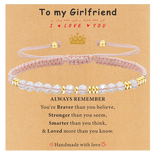 TAGOMEI Gifts for Girlfriend Graduation Gifts for Her, Morse Code Bracelets for Women Girlfriend Birthday Gifts One Year Anniversary Girlfriend Gifts Romantic Gifts for Women Teen Girl Christmas Gifts