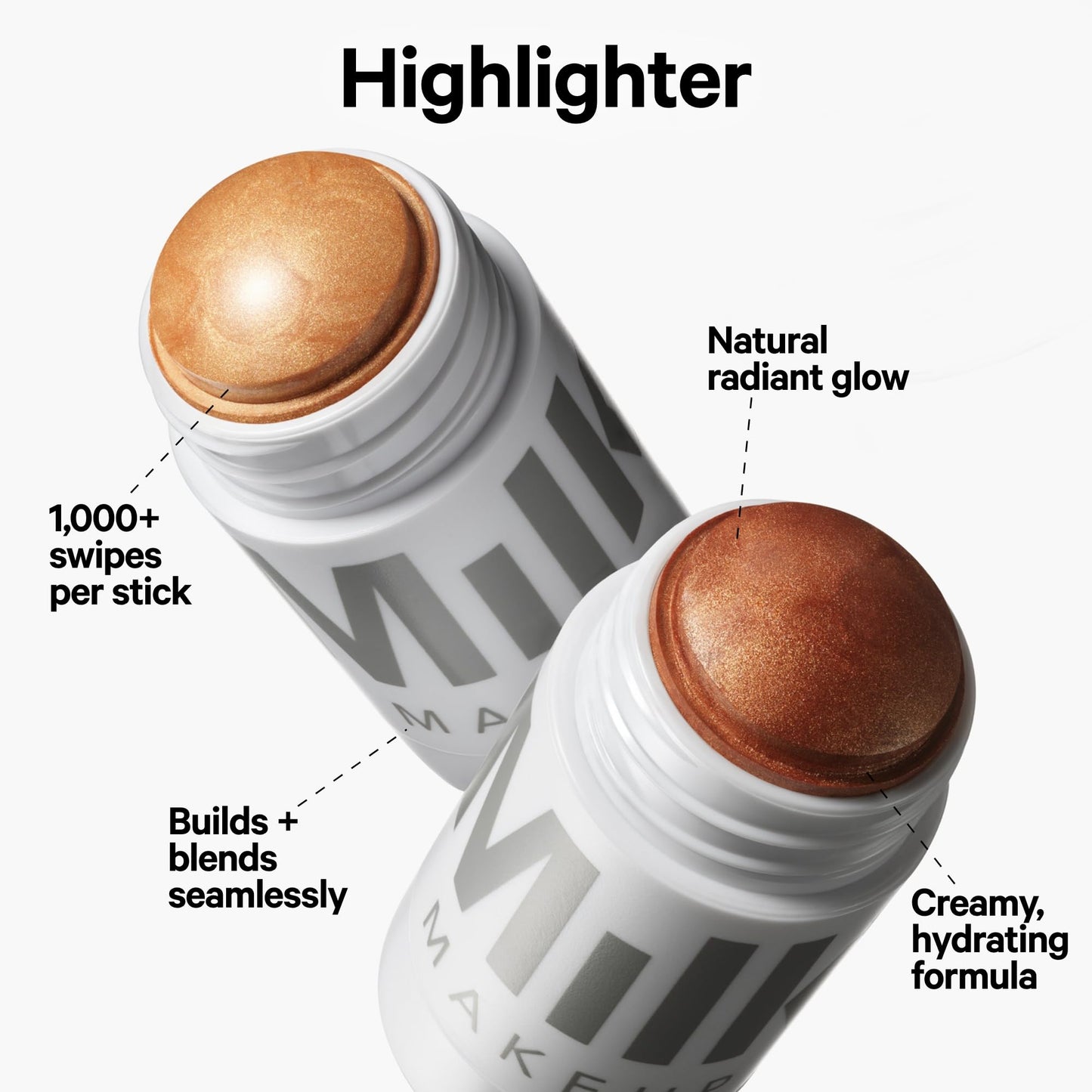 Milk Makeup Highlighter, Lit (Champagne) - 0.21 oz - Dewy Cream Highlighter Stick - Blendable & Buildable - 1,000 Swipes in Every Stick - All Skin Types - Vegan, Talc Free & Cruelty Free