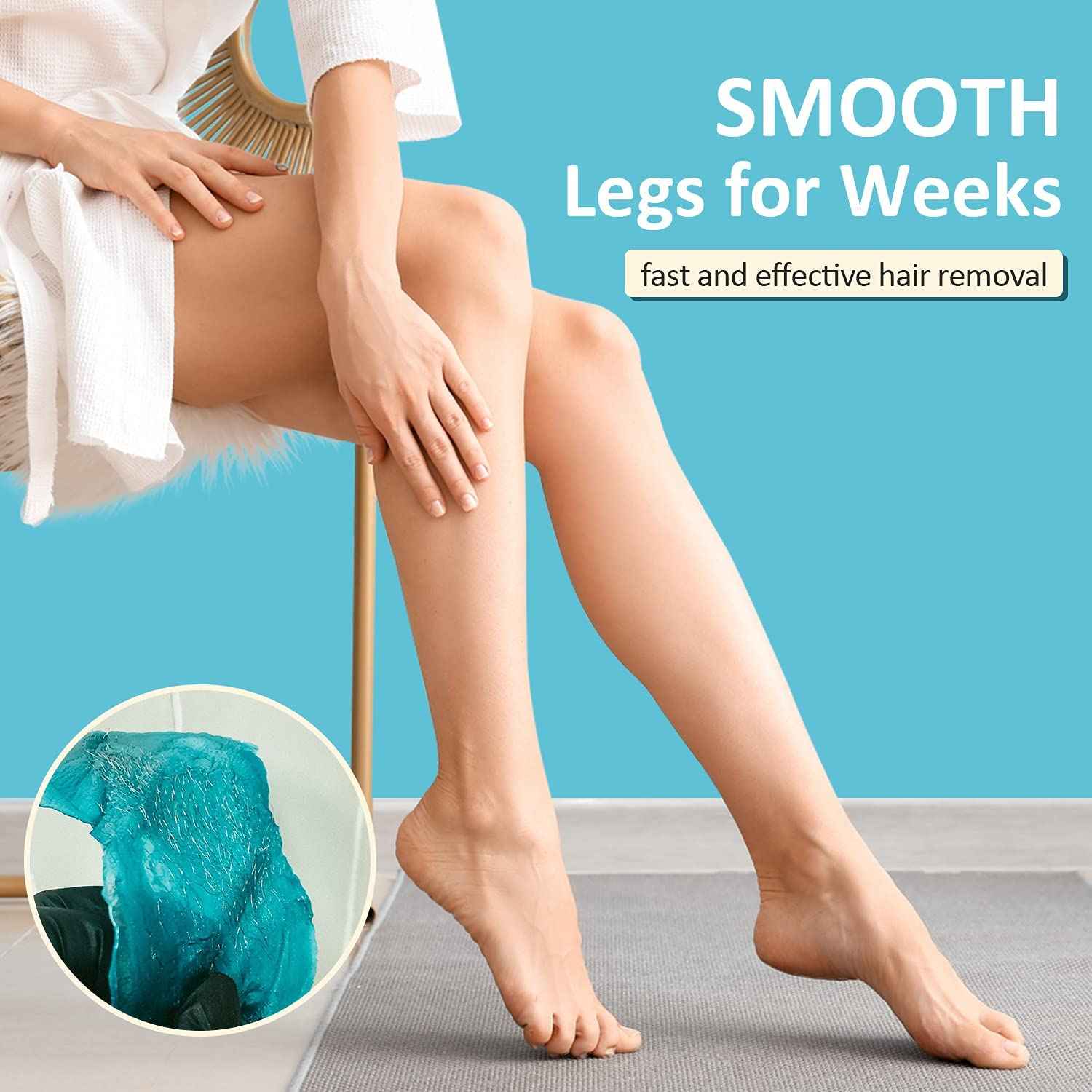 Maxpearl Home Digital Waxing Kit - 7 Packs of Hard Wax Beads for All Over Body Hair Removal + Digital Wax Warmer + Waxing Applicators