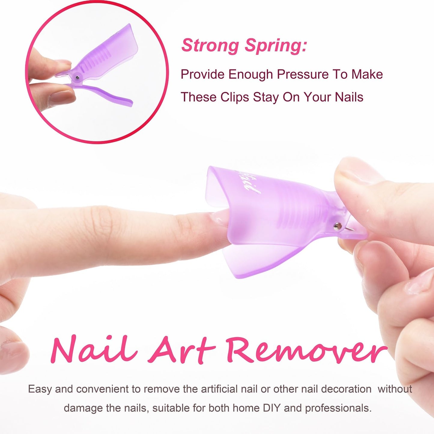 Gel Nail Polish Remover Tools Kit, with 10 Pcs Nail Clips, 400 Pcs Lint Free Nail Wipes, Nail Files 100/180, Buffer Block 400/4000, Nail Brush, Cuticle Pusher, Cuticle Peeler (Purple)