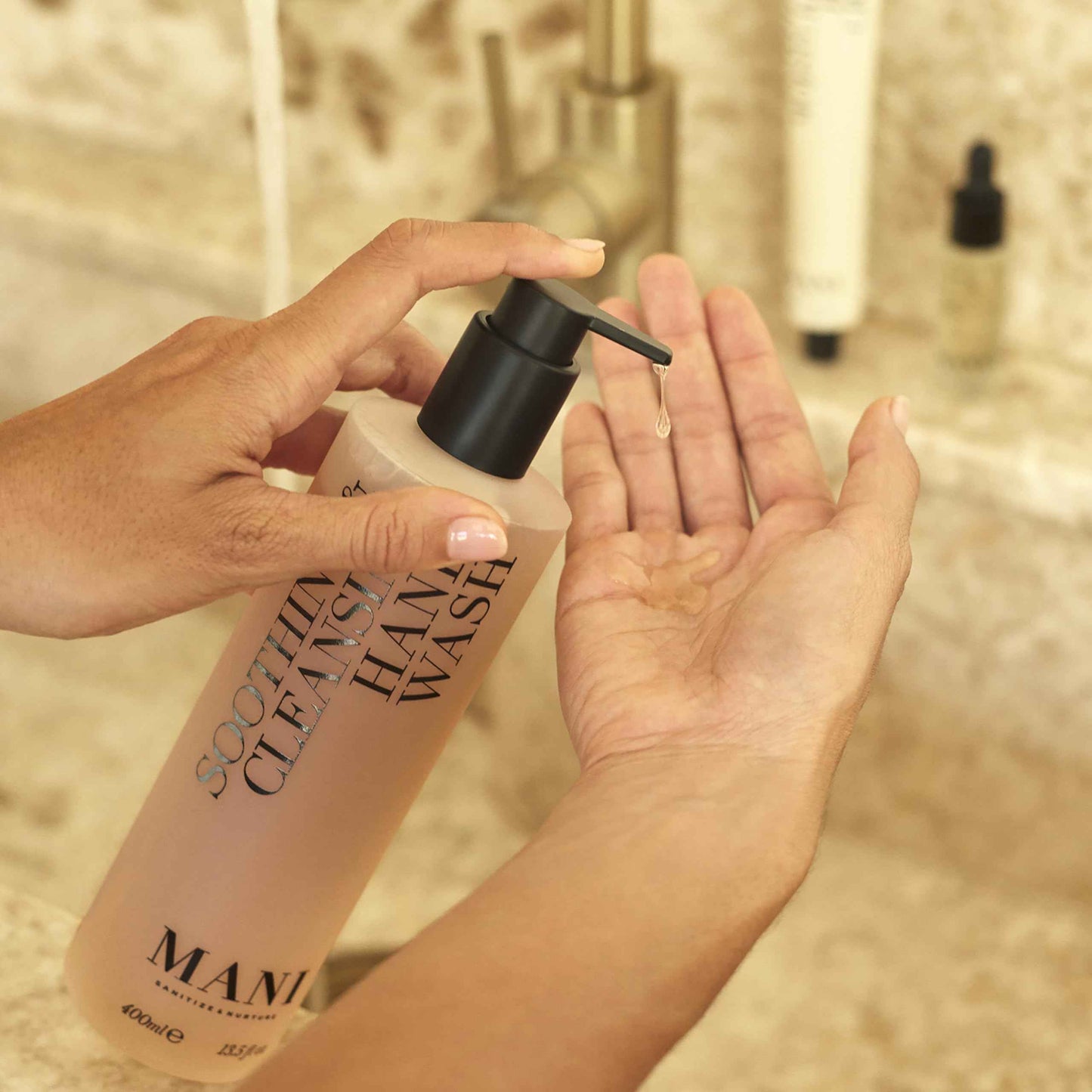 Mani Soothing and Cleansing Hand Wash - Vitamin C and E Organic Hand Soap - Oat Proteins and Aloe Vera Moisturize Skin - 13.5 oz