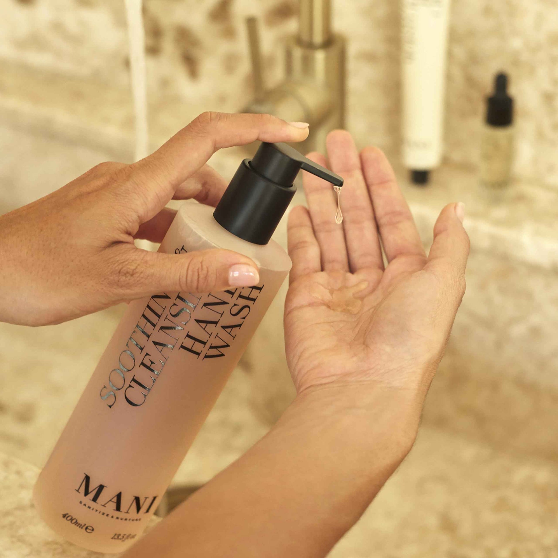 Mani Soothing and Cleansing Hand Wash - Vitamin C and E Organic Hand Soap - Oat Proteins and Aloe Vera Moisturize Skin - 13.5 oz