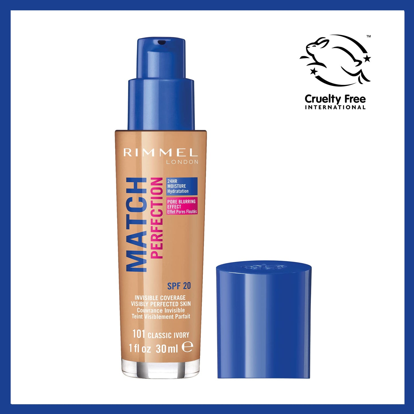 Rimmel London Match Perfection Foundation Spf20 101 Classic Ivory 30ml