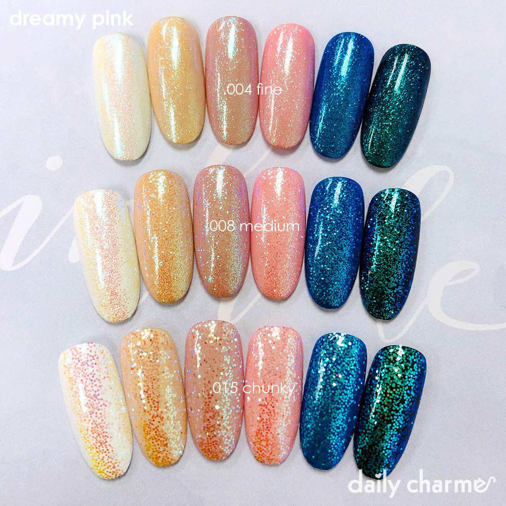 DAILY CHARME Dreamy Fairy Dusy Nail Art Glitter, Iridescent Nail Art Glitter Decoration, Ultra Sparkly Mermaid Nail Glitter, Home DIY/Nail Salon Manicure (0.008 Glitter Dust)