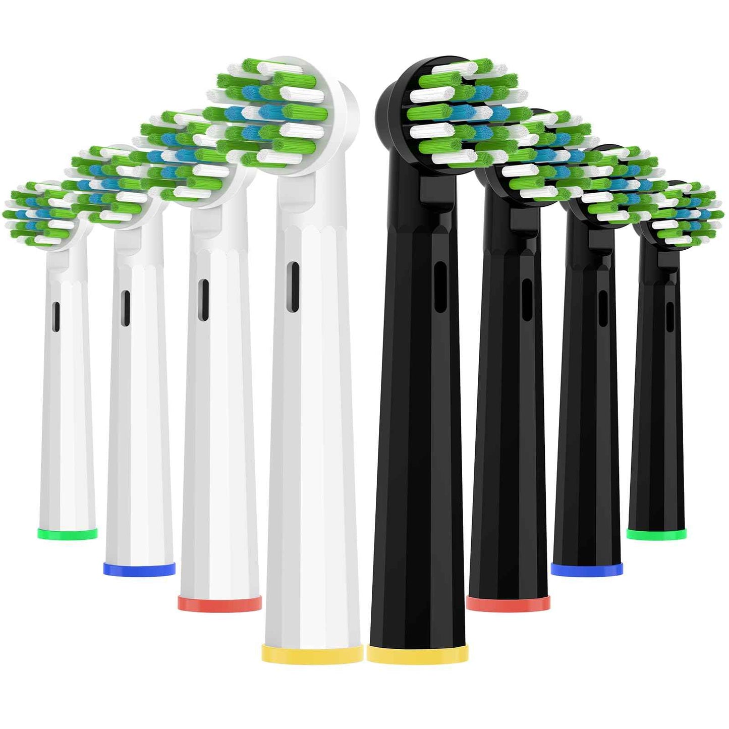 Scotzel Replacement Heads Compatible with Oral B Pro 1000, Genius X, Smart 1500 Series Electric Toothbrush, 8 Pcs Brush Heads Compatible with Oral B (Black/White)