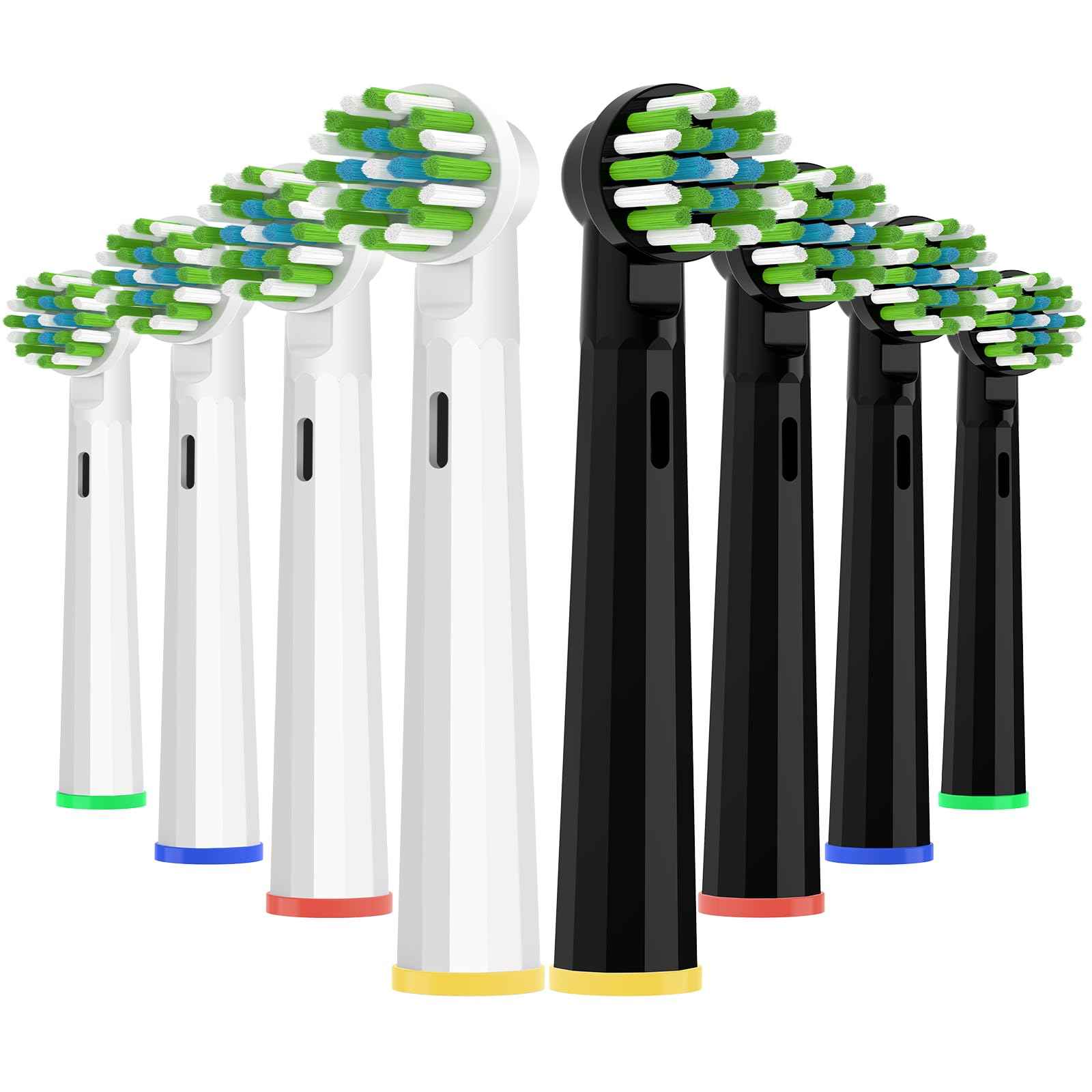 Scotzel Replacement Heads Compatible with Oral B Pro 1000, Genius X, Smart 1500 Series Electric Toothbrush, 8 Pcs Brush Heads Compatible with Oral B (Black/White)