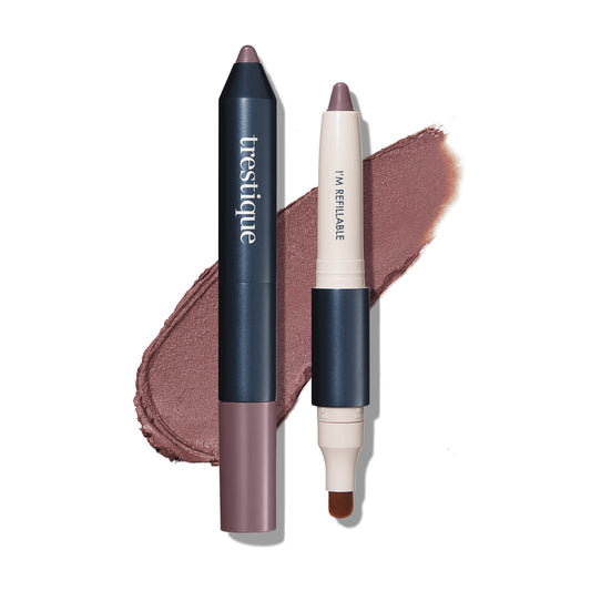 TRE'STIQUE Trestique Shadow Crayon, Refillable Eyeshadow Crayon With Built-In Blending Brush, Sustainable Shadow Makeup, Clean Beauty Eyeshadow