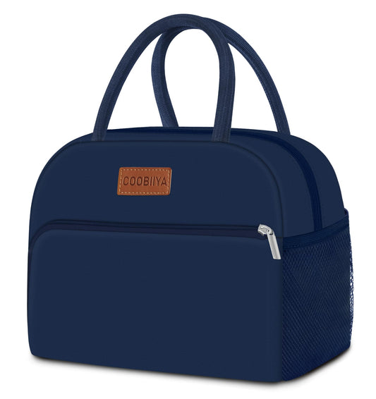 Coobiiya Lunch Bag for Men and Women - Navy Blue, Aluminum, 10.8" x 6.3" x 8.85" - Spacious, Lightweight, and Durable