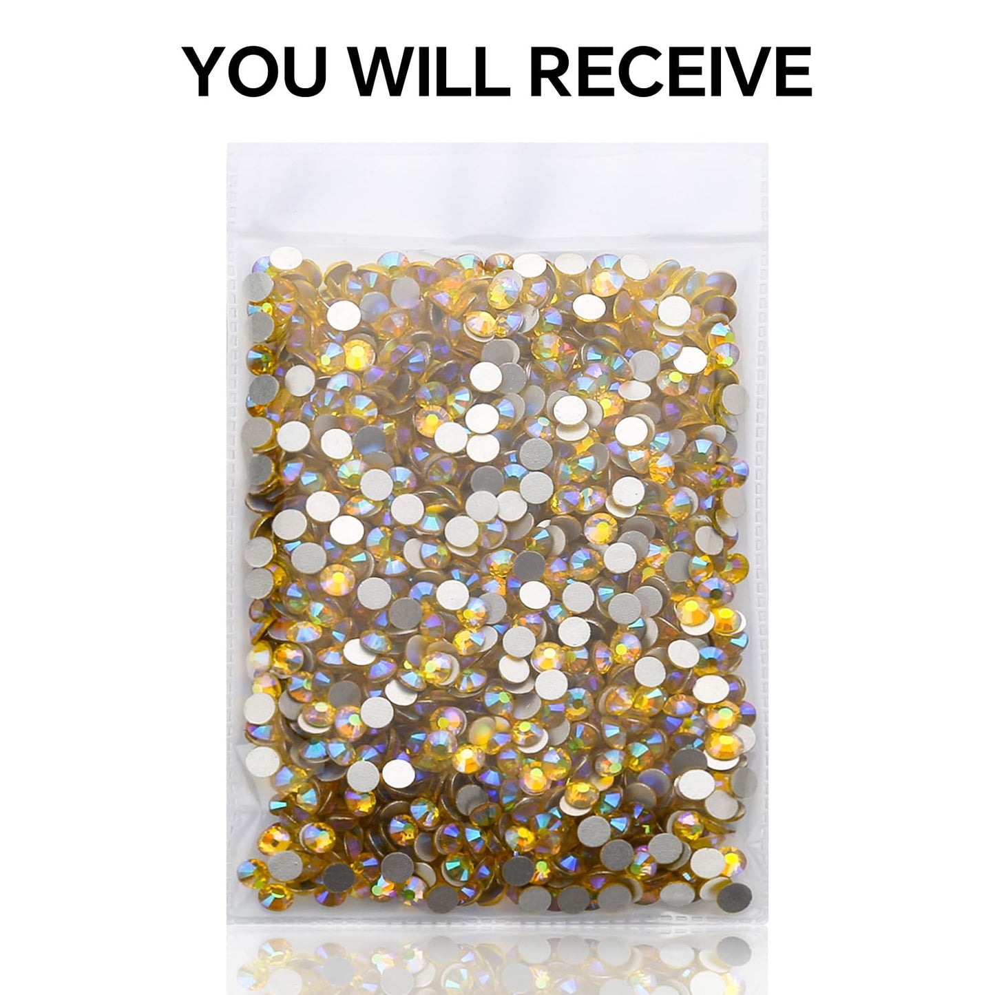 1440Pcs Lemon Ab Crystal Rhinestones,Glass Flatback Rhinestones Gemstones for Nail Face Makeup Art Crafts Clothes Decoration -(SS16,4.0mm,Lemon Ab)