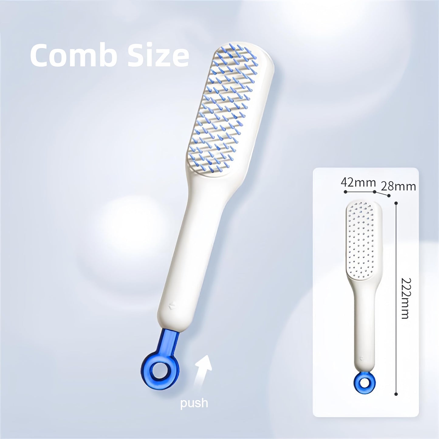 vonekai 2PCS Dandruff Comb and Self-Cleaning Anti-Static Massage Comb Removal of Dandruff，psoriasis Comb,Dandruff Brush,Better Hair Quality Removal of Dandruff and Dirt for Women Men (2 PCS-White)