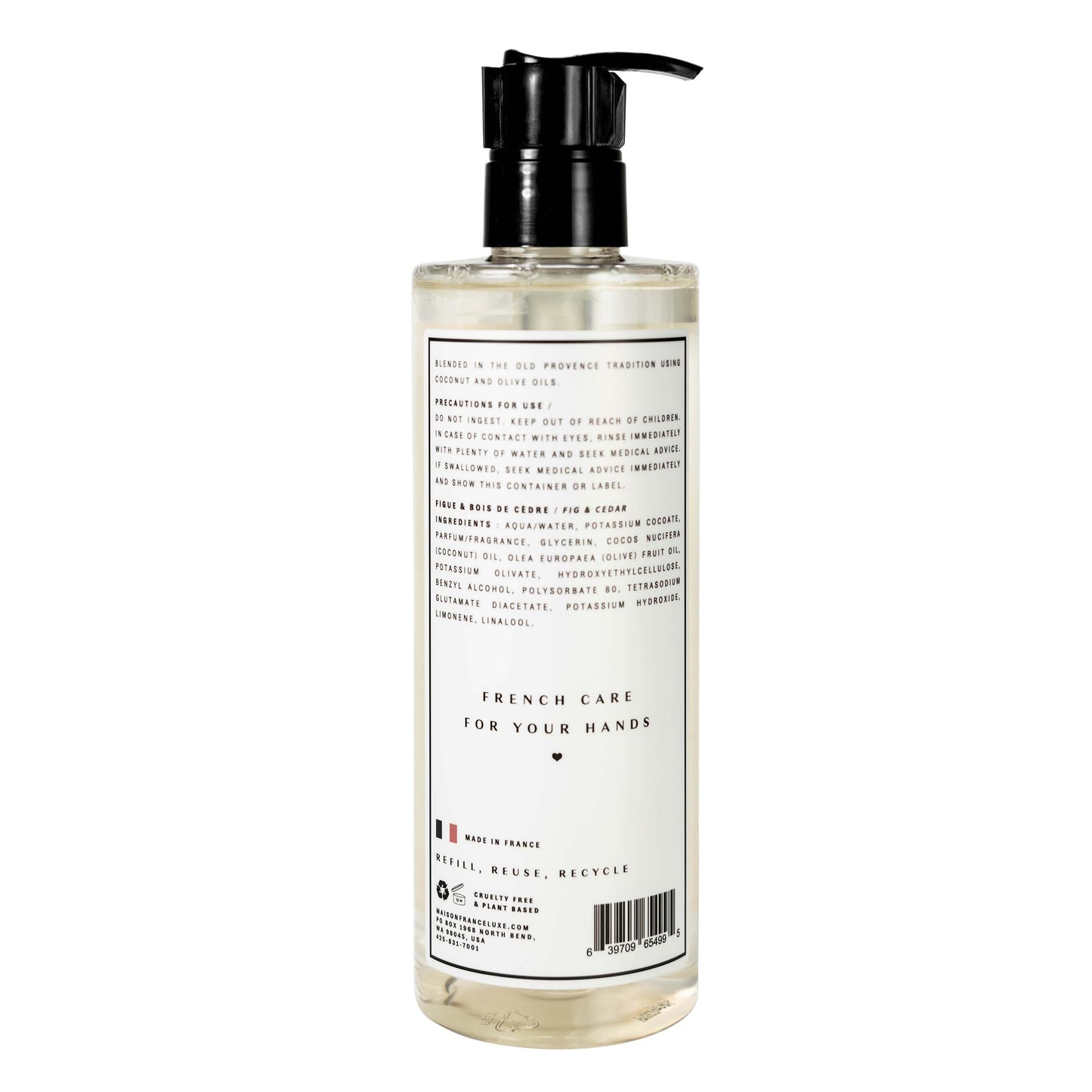 Maison France Luxe French Liquid Hand Soap, 400ml, Fig & Cedar