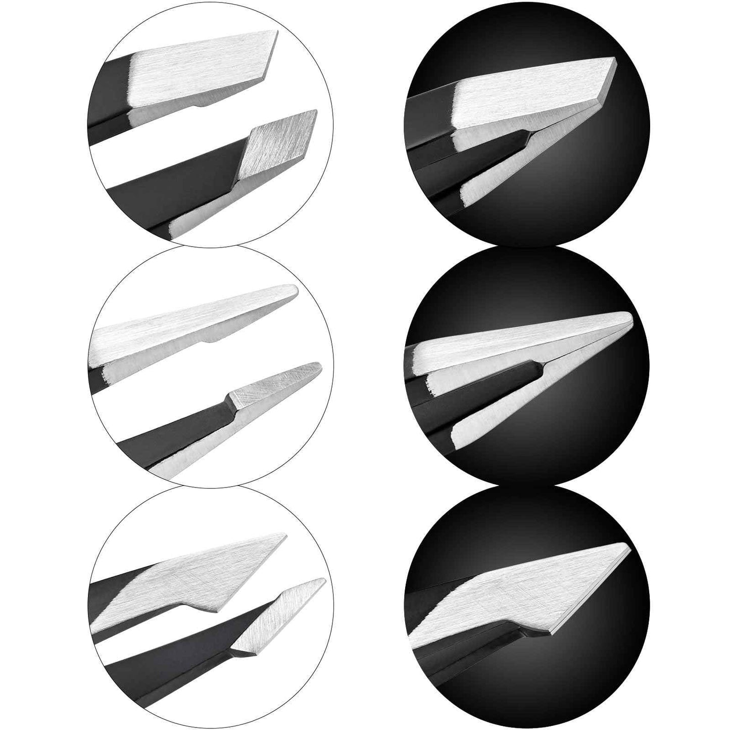 Smafixt Tweezers Set for Women and Men, Professional Stainless Steel Eyebrow Tweezers for Facial Hair and Ingrown Hair Removal