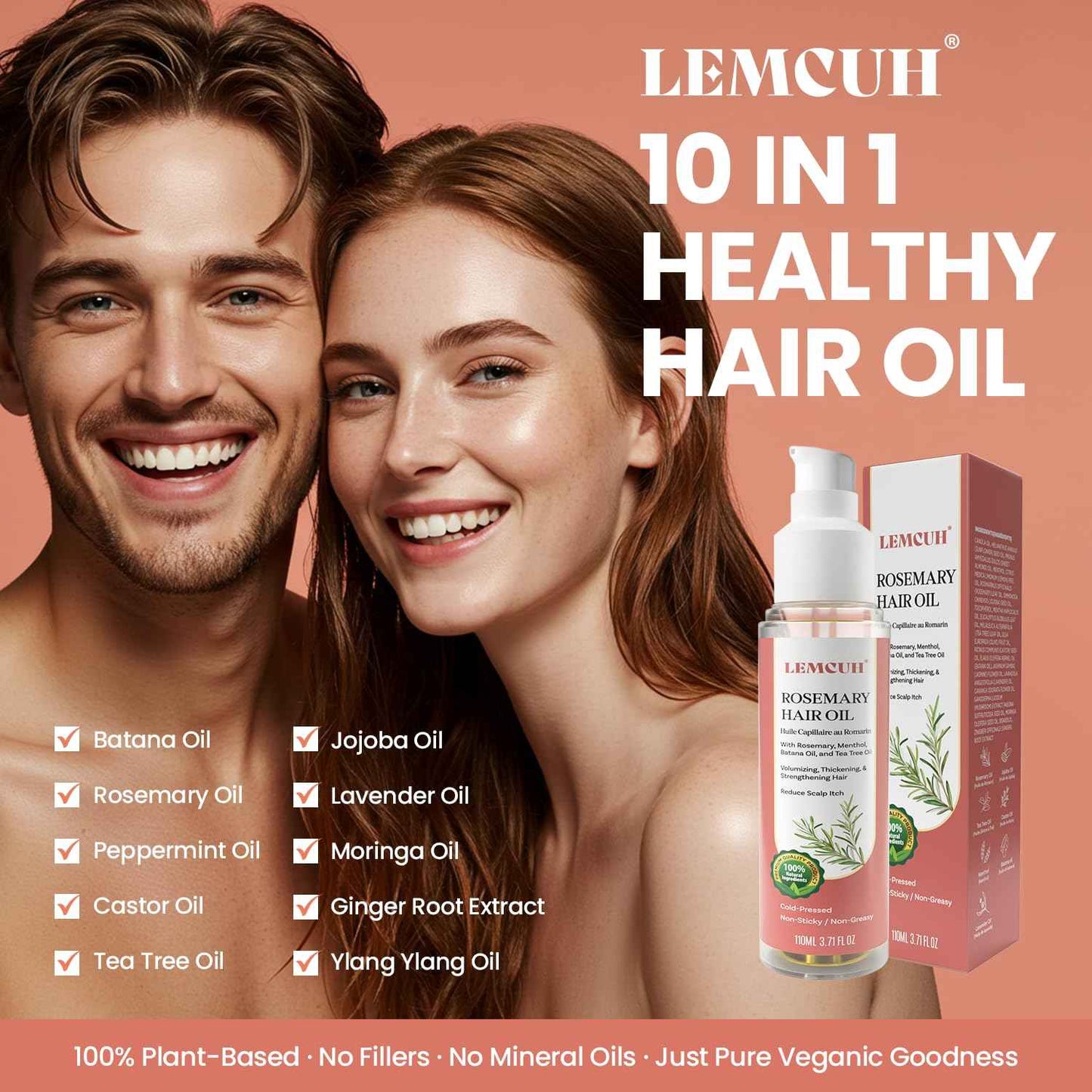 Hair Growth Serum Oil for Women, 100% Vegan Herbal Extracts, Follicle Activating Scalp Serum, Root Revive for Thicker Fuller Hair, Hair Loss, Shedding, Dry & Damaged Hair Treatment, 3.7 fl oz