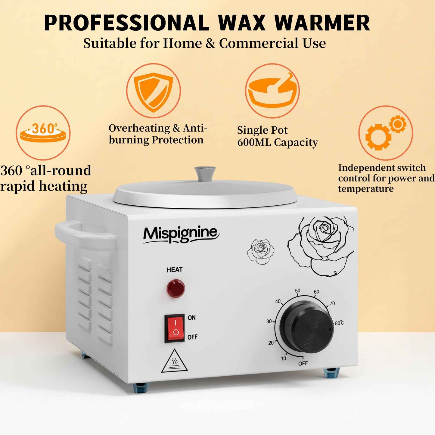 Wax Warmer, Professional Wax Pot for Hair Removal, Large Waxing Machine Electric Waxing Heater for SPA Salon Equipment.
