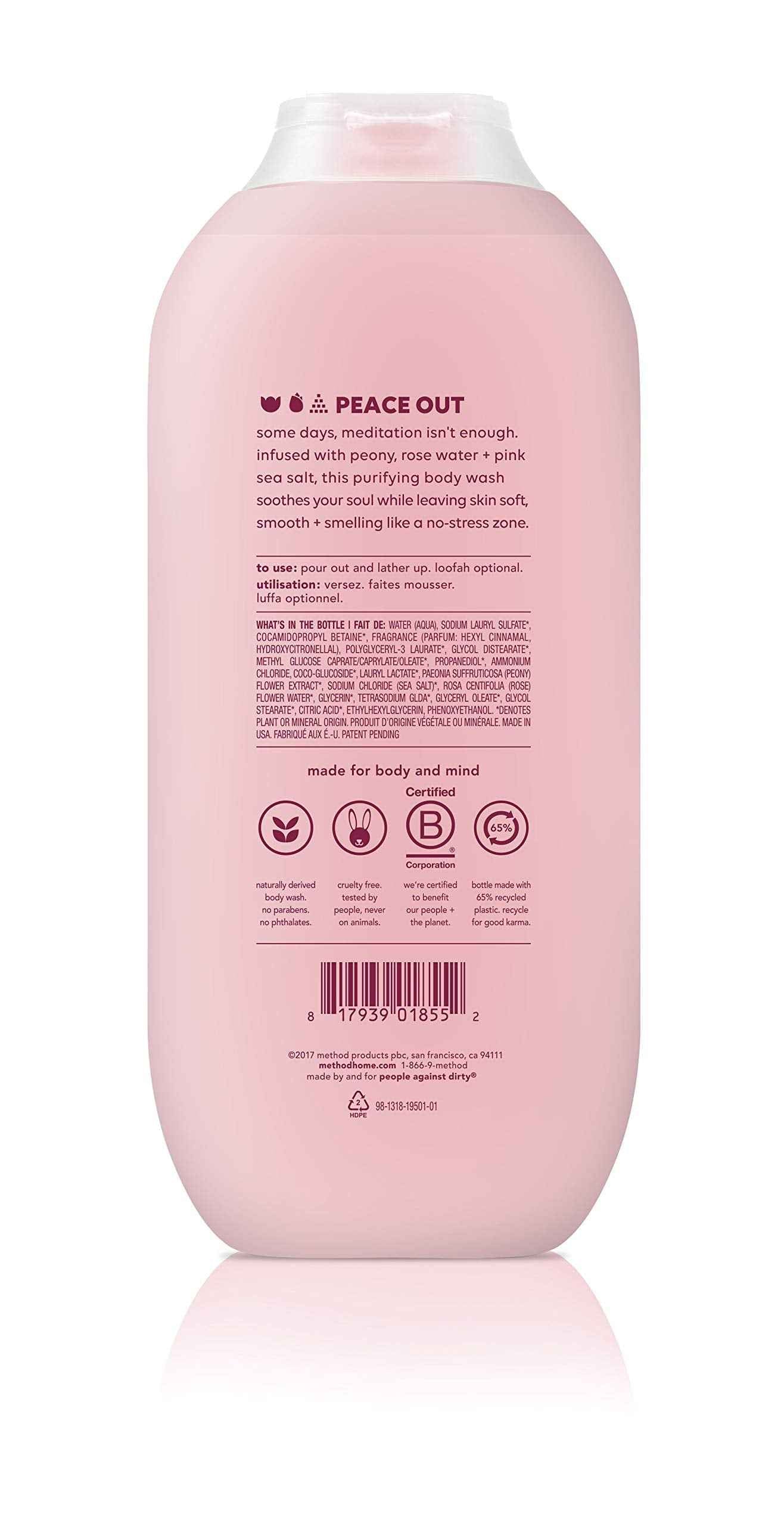 Method Body Wash, Pure Peace, 18 oz, 2 Pack, Packaging May Vary