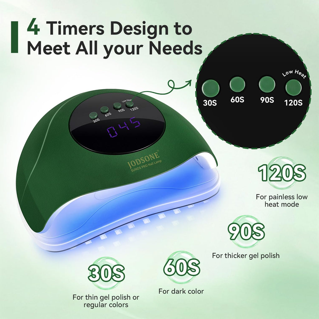 JODSONE U V LED Nail Lamp, Nail Dryer for Gel Polish, Led Light with Automatic Sensor & 4 Timers