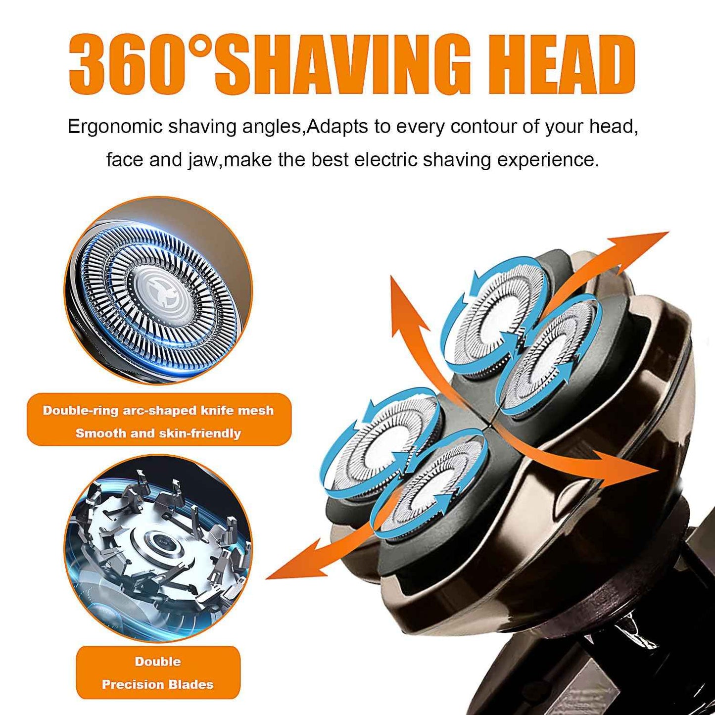Replacement Blades Shaver PRO 4 Heads Compatible with Skull Head Shaver, Electric Shaver Replacement Blade for Pitbull, Butter flykiss pro & Palm for Bald Men (3 Pcs)