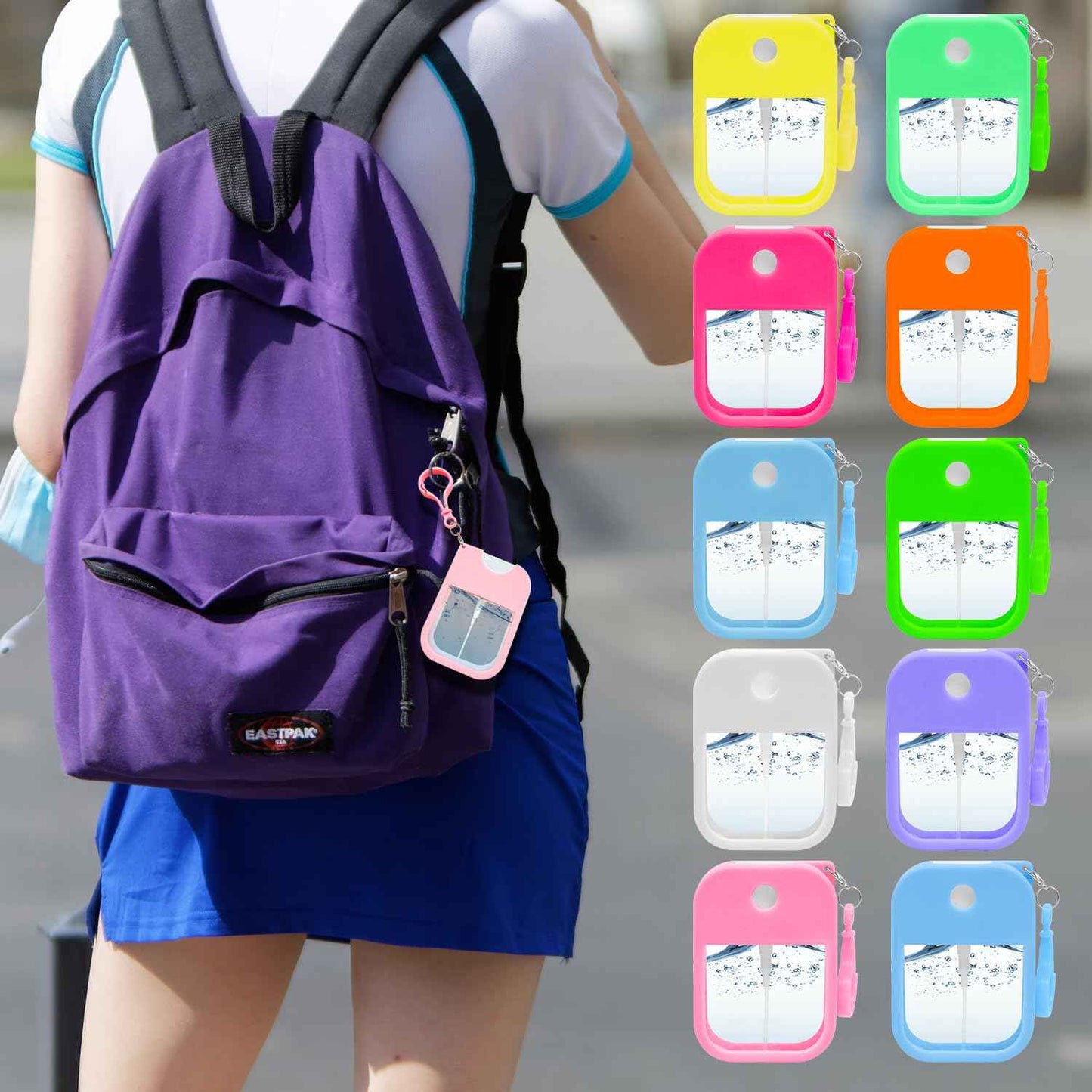 VIEKIER 10 Pcs Portable Card Spray Bottle 1.29oz Refillable Perfume Bottle Reusable Leakproof Spray Bottle Water Spray Bottle with Keychain for Cosmetic 10 Color