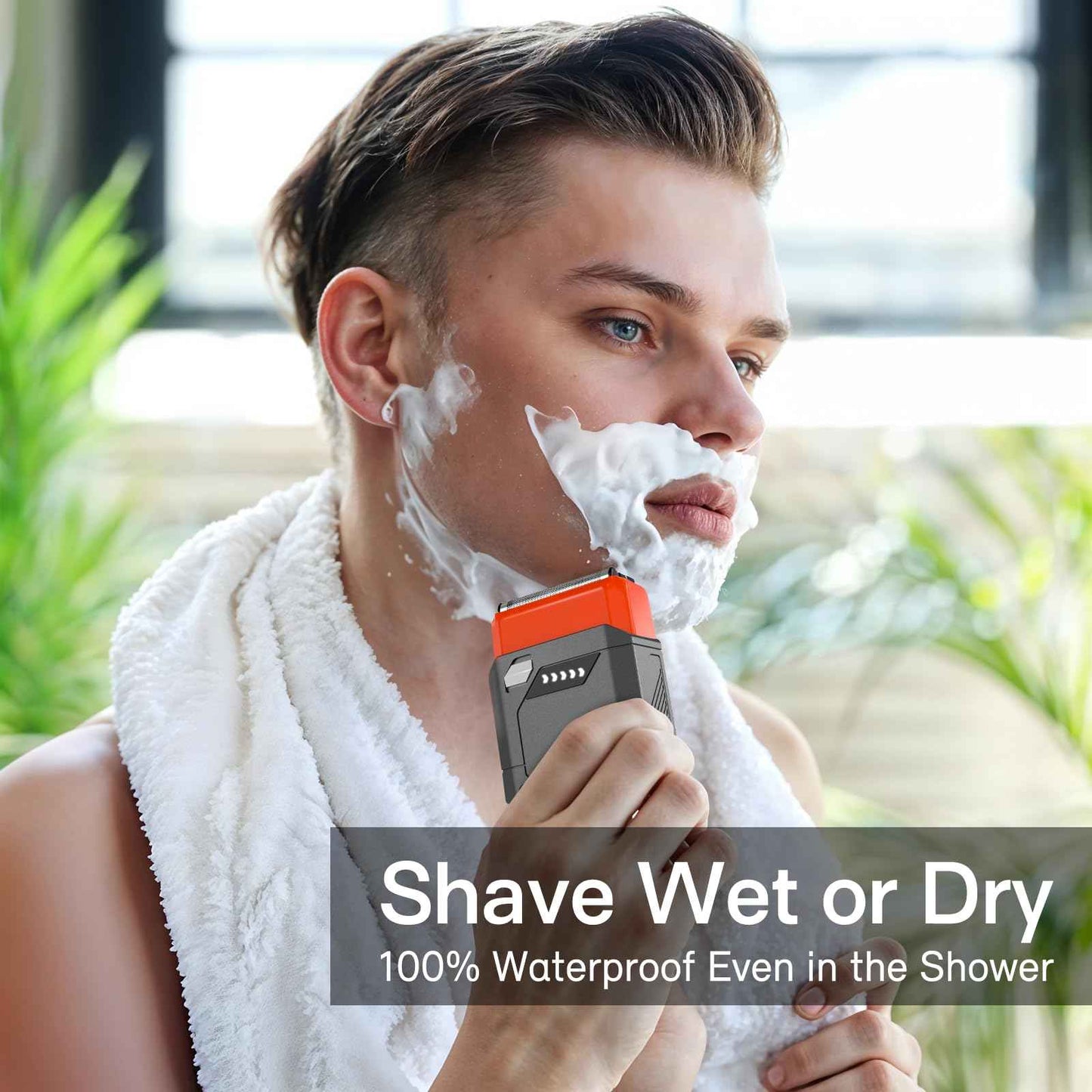 Foil Electric Shaver for Travel USB-C Fast Charging, IPX7 Waterproof Cordless Razor, Portable Face Shaver with Travel Case & Replacement Head, Compact Men’s/Grooming Design