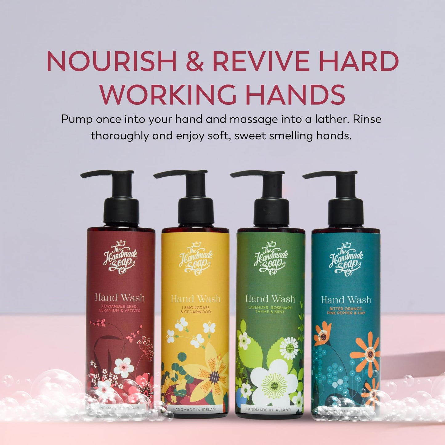 The Handmade Soap Company Hand Wash, Lemongrass & Cedarwood Liquid Hand Soap, Natural Liquid Soap, Moisturizing Hand Soap, Cruelty Free & Vegan Hand Soap, 10 fl oz