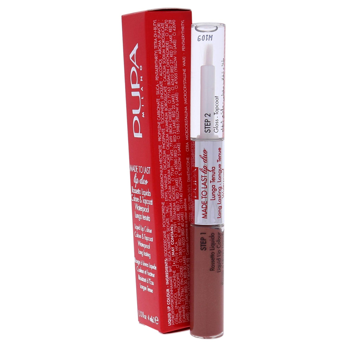 Pupa Made To Last Lip Duo - 012 Natural Nude Milano for Women - 0.13 oz Lipstick