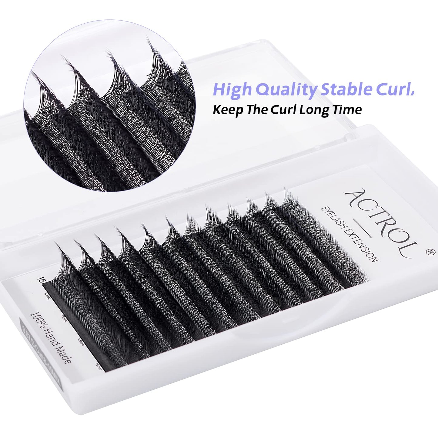 W Eyelash Extensions 4D Volume 0.07D Curl 12mm Easy Fan W-shaped Lash Premades Cluster Black W Lash