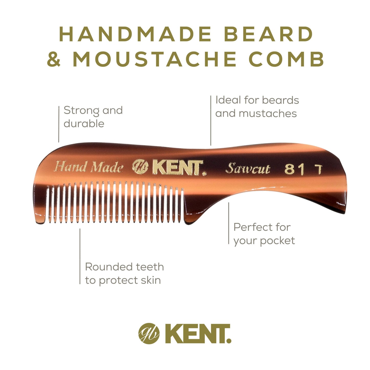 Kent Combs for Men Beard Comb Set, Pocket Comb Beard Kit for Men for Travel and Home Care, Mustache Comb for Men, Mini Comb Beard Combs for Mens Grooming, Handmade Kent Comb Mens Beard Grooming Set