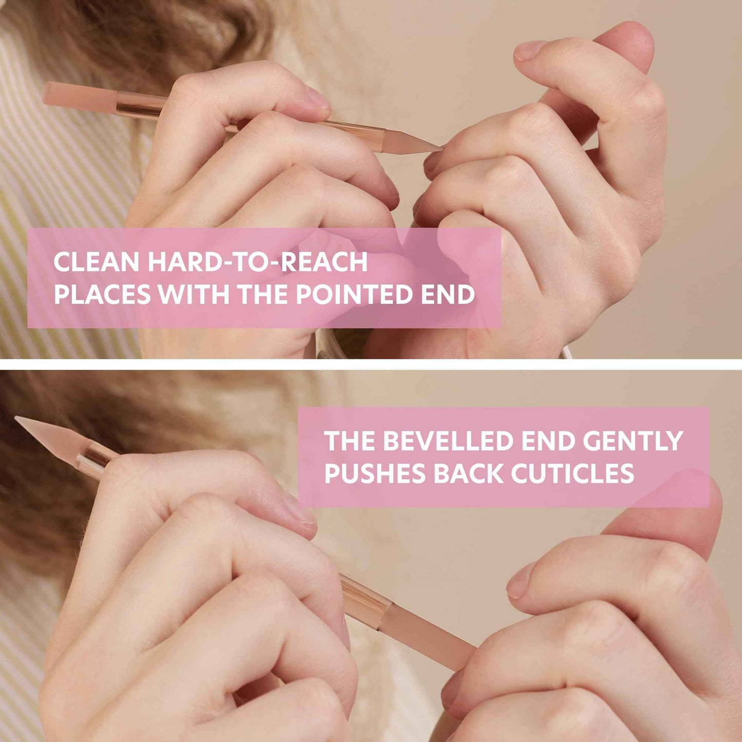 Bona Fide Beauty Value Bundle: 1Pc Pink Czech Glass Cuticle Pusher & 3 Pc Muted Glass Nail Files with Sleeves