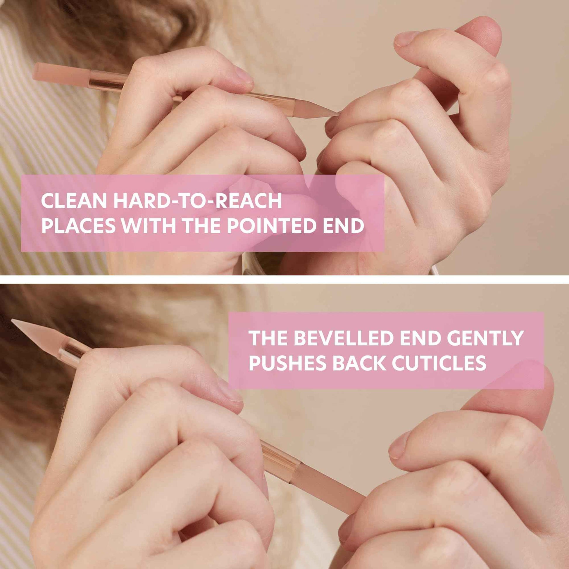 Bona Fide Beauty Value Bundle: 1Pc Pink Czech Glass Cuticle Pusher & 3 Pc Muted Glass Nail Files with Sleeves