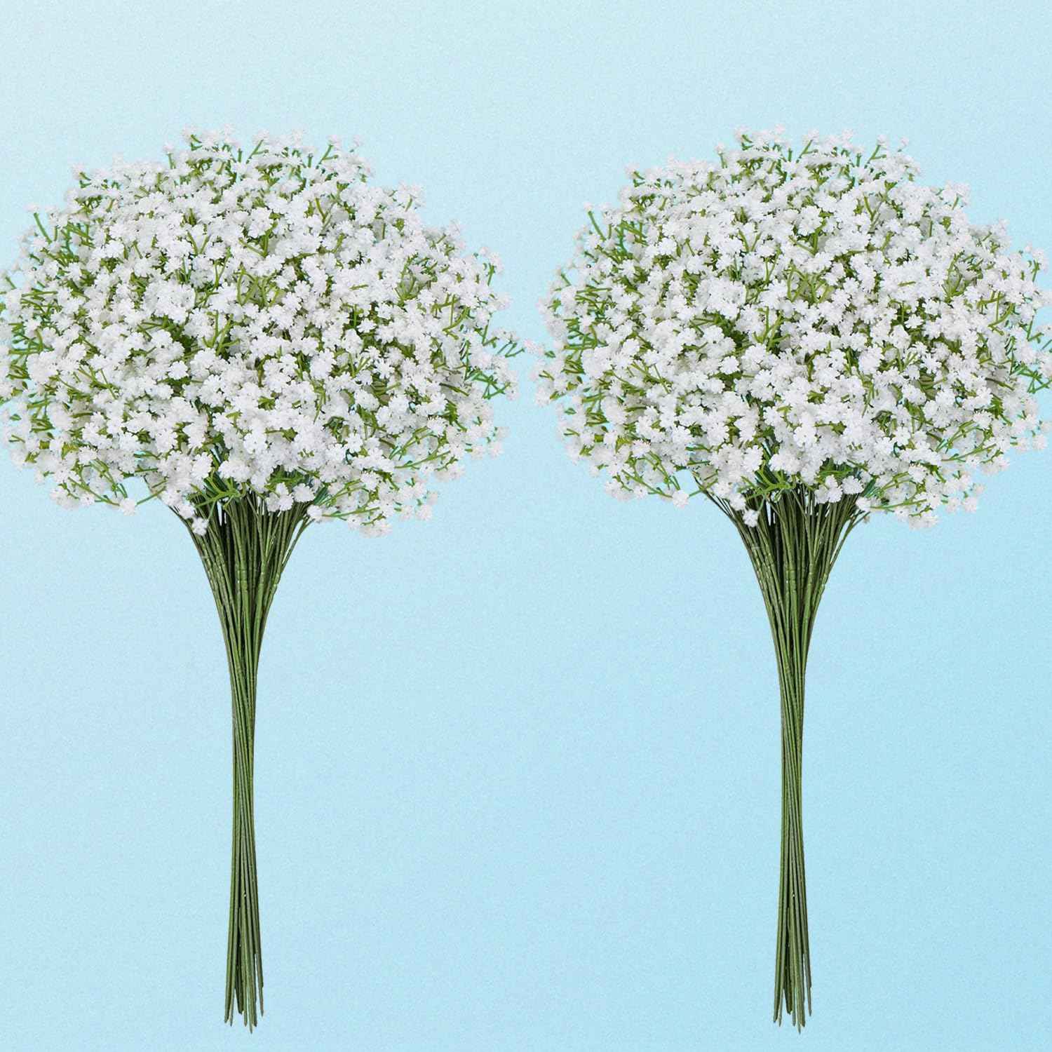 15 Pcs Babys Breath Artificial Flowers, Baby Breath Flowers Artificial Bulk, Real Touch Baby’s Breath Babies Breath Long Stems, Fake White Gypsophila For Bonquet Vase Wedding Decor Flower Arrangement