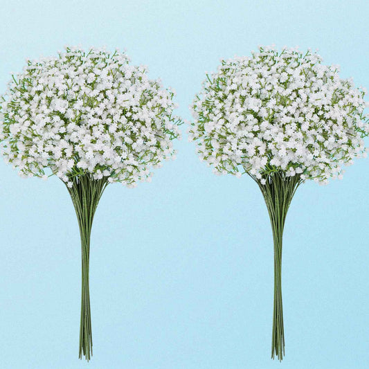 15 Pcs Babys Breath Artificial Flowers, Baby Breath Flowers Artificial Bulk, Real Touch Baby’s Breath Babies Breath Long Stems, Fake White Gypsophila For Bonquet Vase Wedding Decor Flower Arrangement