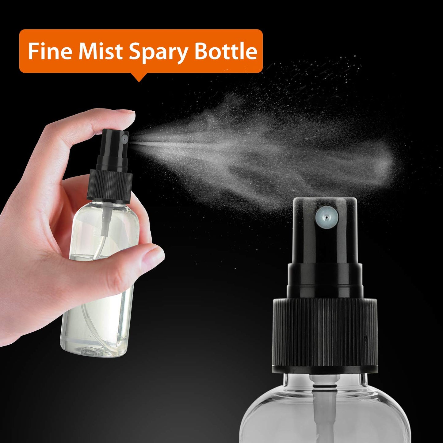 30 Pack 2 oz Fine Mist Mini Clear Spray Bottles with Pump Spray Cap - for Essential Oils, Travel, Perfumes - Refillable & Reusable Empty Plastic Bottles Travel Bottle