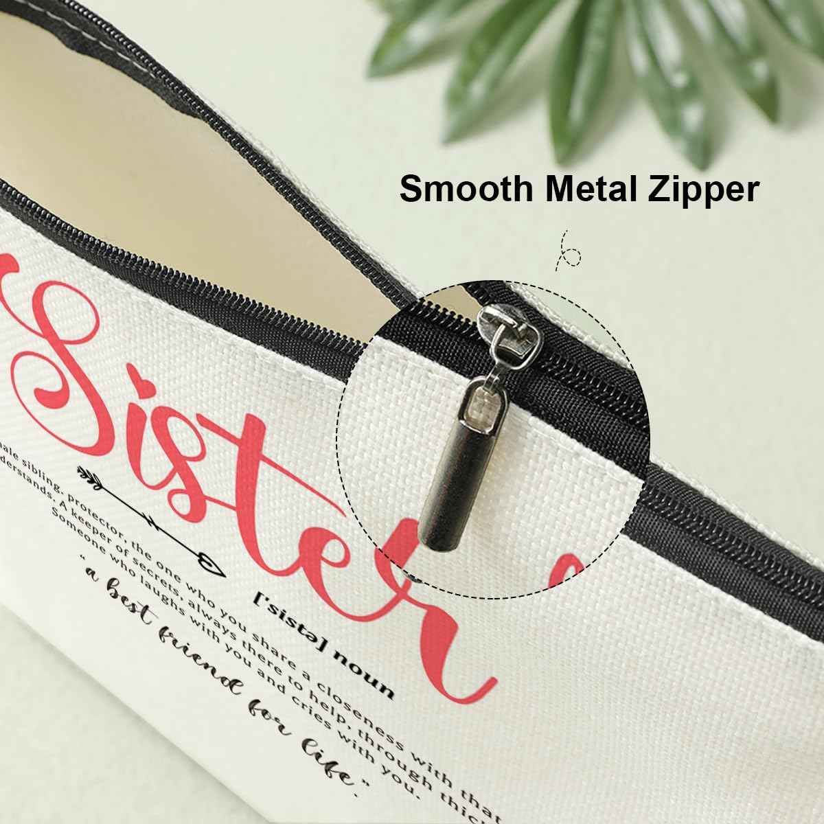 Sister Noun Sister Gifts Makeup Bag, Best Friend Birthday Gifts Sisters Gifts from Sister Cosmetic Bag, Friendship Gifts for Women Girl, Christmas Appreciation Gifts Travel Toiletry Bag Accessories