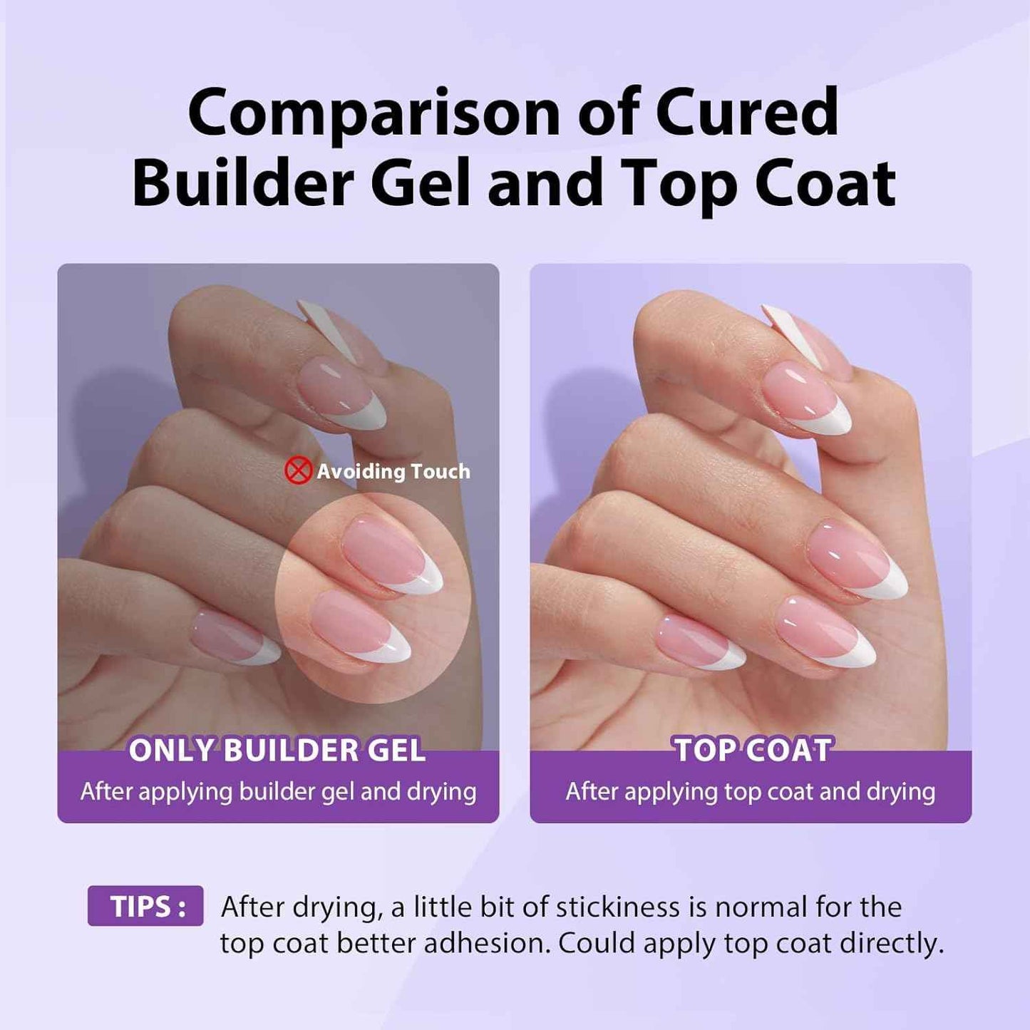 btartboxnails XCOATTIPS Builder Gel Top Coat Set - Solid Nail Gel Glue