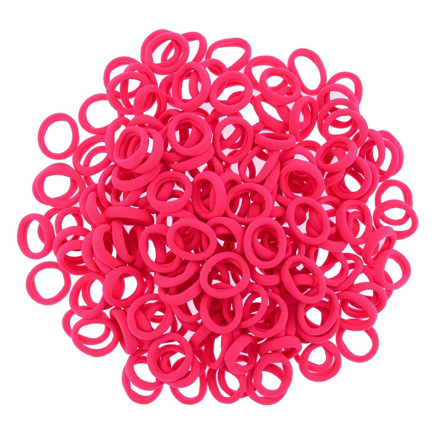 200 Pcs Solid Color Cotton Hair Ties for Women Girls' Elastics Hair Ties Seamless Ponytail Holder (hotpink)