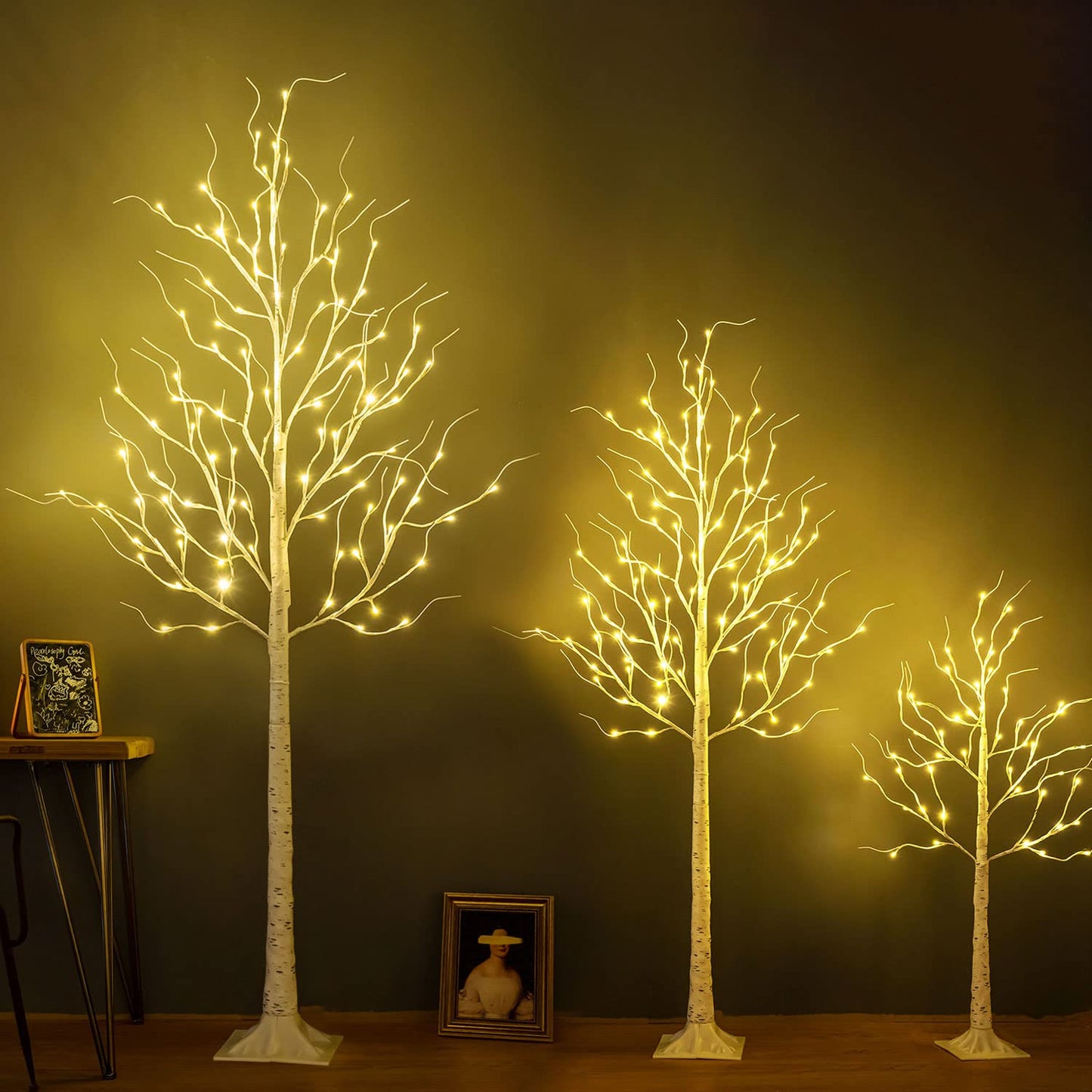 ZHOUDUIDUI Lighted Birch Tree, 6ft 96LED Birch Tree Lights,Artificial Twig Tree Light 9Modes Timer for Indoor Outdoor Christmas Halloween Easter Tree Home Party Wedding Decor,Warm & Cool White