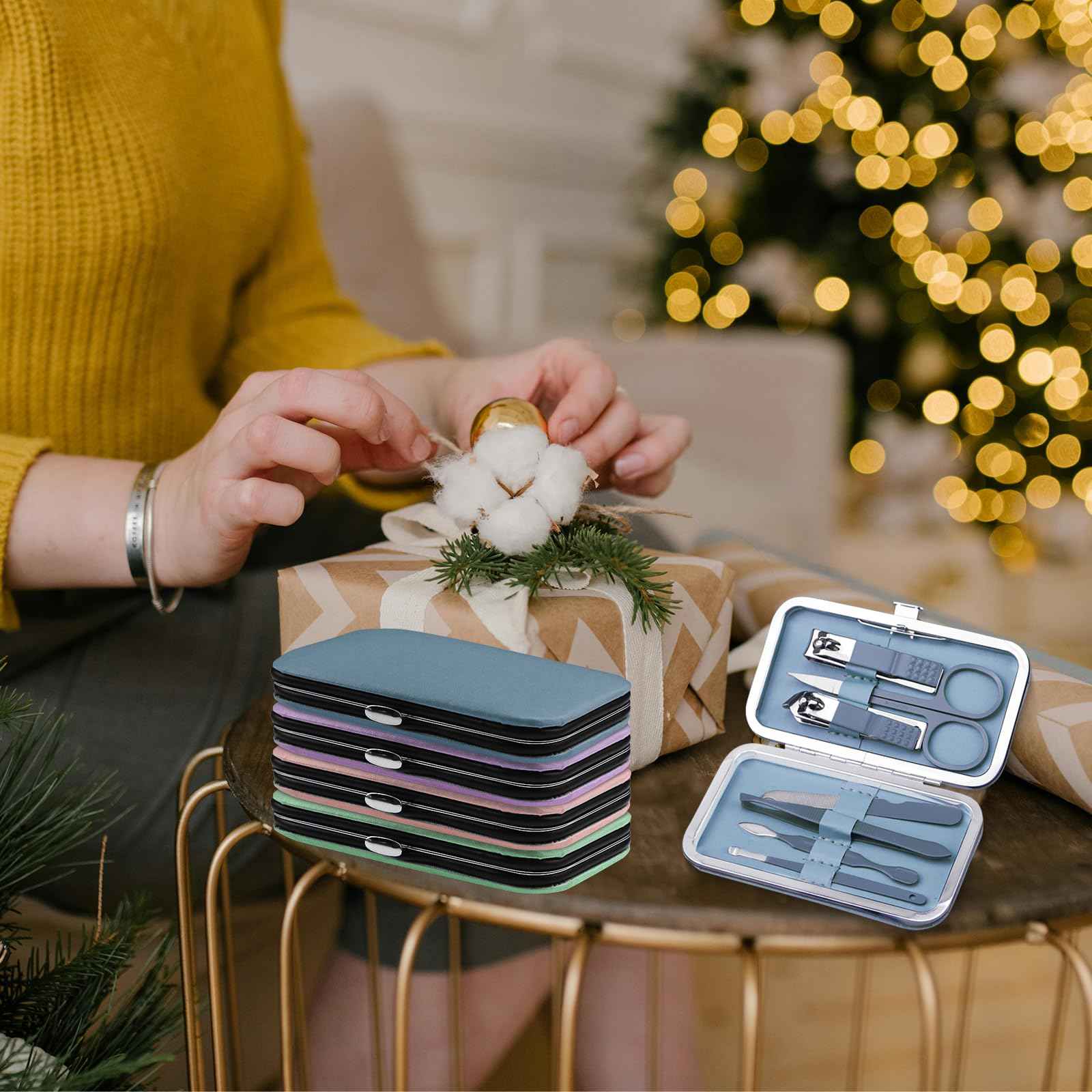 Manicure Kit Bulk, Nail Clippers Set Stainless Steel Fingernail Clippers Set, Sturdy Nail Tip Cutter Trimmers Professional Grooming Toenail Clippers Personal Pedicure Kits 7 in 1(Multicolour 24 Pack)