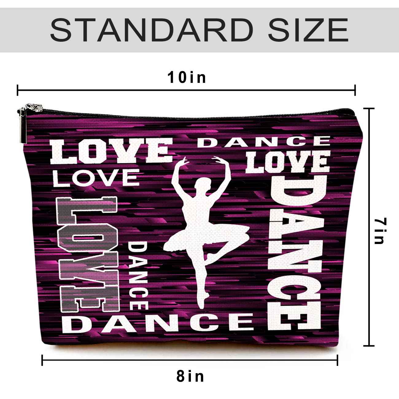 Givotin Cute Makeup Bag for Purse Canvas Waterproof Funny Cosmetic Bags for Women Zipper Travel Toiletry Pouch-Dance Makeup Bags