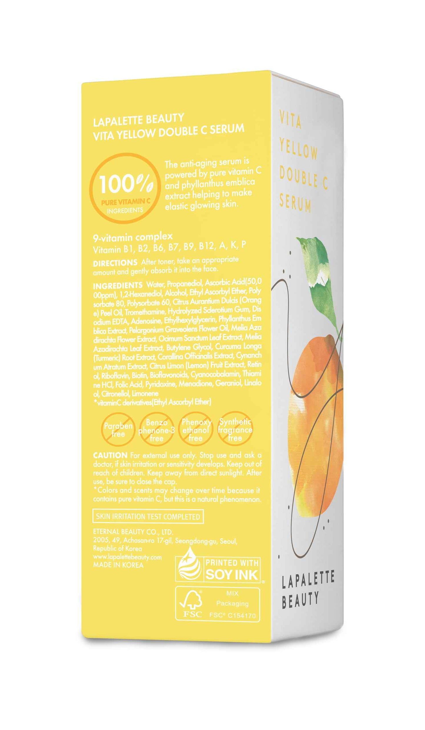 LAPALETTE Vita Yellow Double C Serum | Indian Gooseberry & 9 Essential Vitamins | Nourishing & Skin Firming Effects | Antioxidant Benefits | Korean Skincare 1.18 Fl.oz