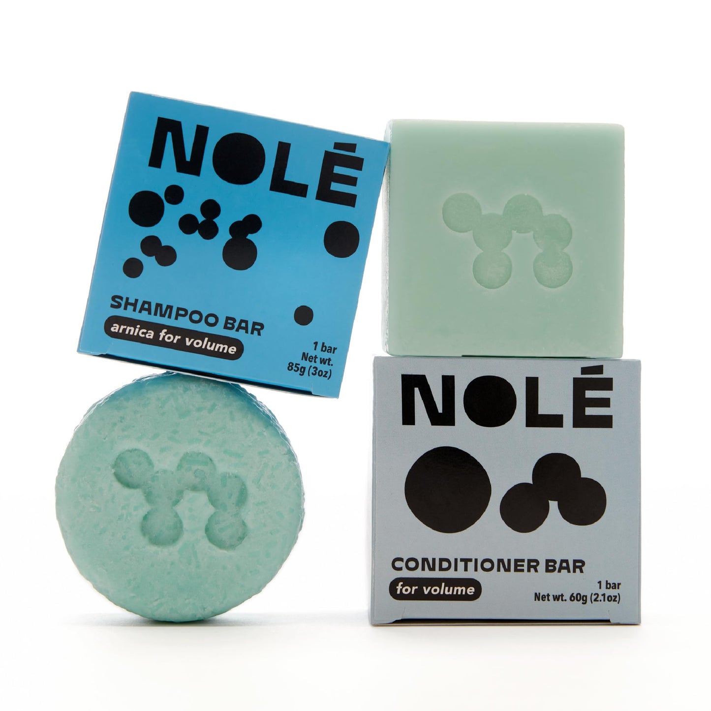 NOLÉ CARE Arnica Volume Shampoo and Conditioner Bar Set - Rice Protein Bar, Thickening Formula, Sulfate-Free, Sustainable, Plastic-Free Packaging 5.12 oz Bar