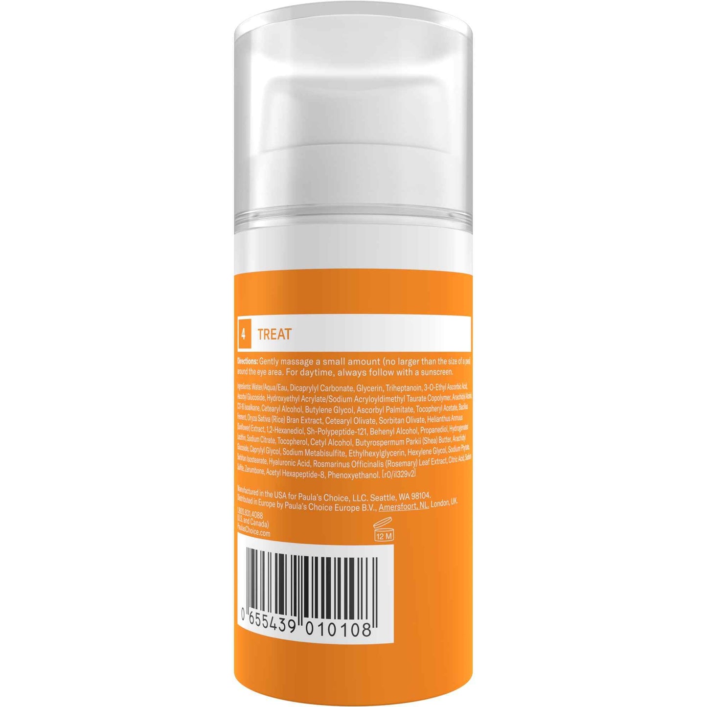 Paula's Choice C5 Super Boost Eye Cream for Dark Circles, Puffy Eyes, Fine Lines & Crow’s Feet, Eye Repair Cream with 5% Vitamin C, Hyaluronic Acid & Peptides, Fragrance Free, 0.5 fl oz