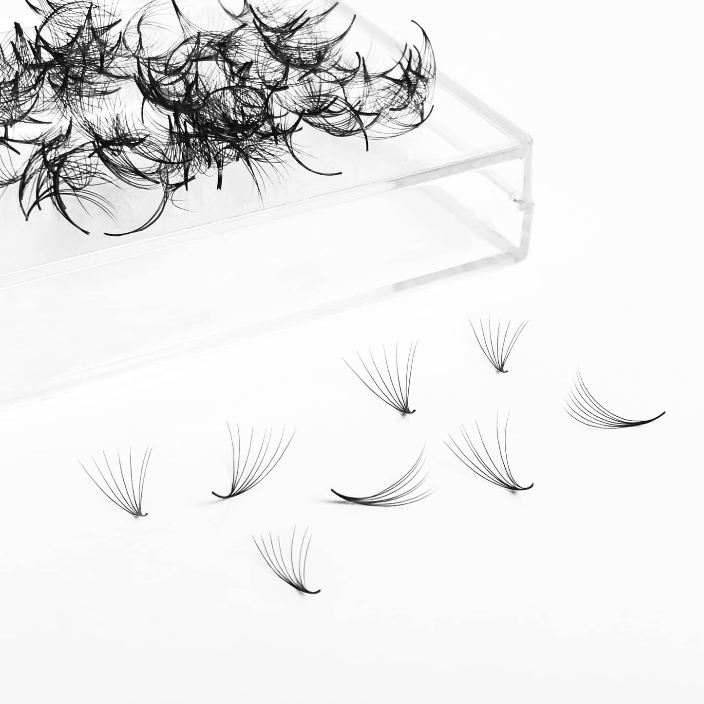 1000pcs 7D Premade Fans Eyelash Extensions - 7D Volume Eyelash Extensions C Curl - 1000 handmade fans - 0.7mm thick (12mm)