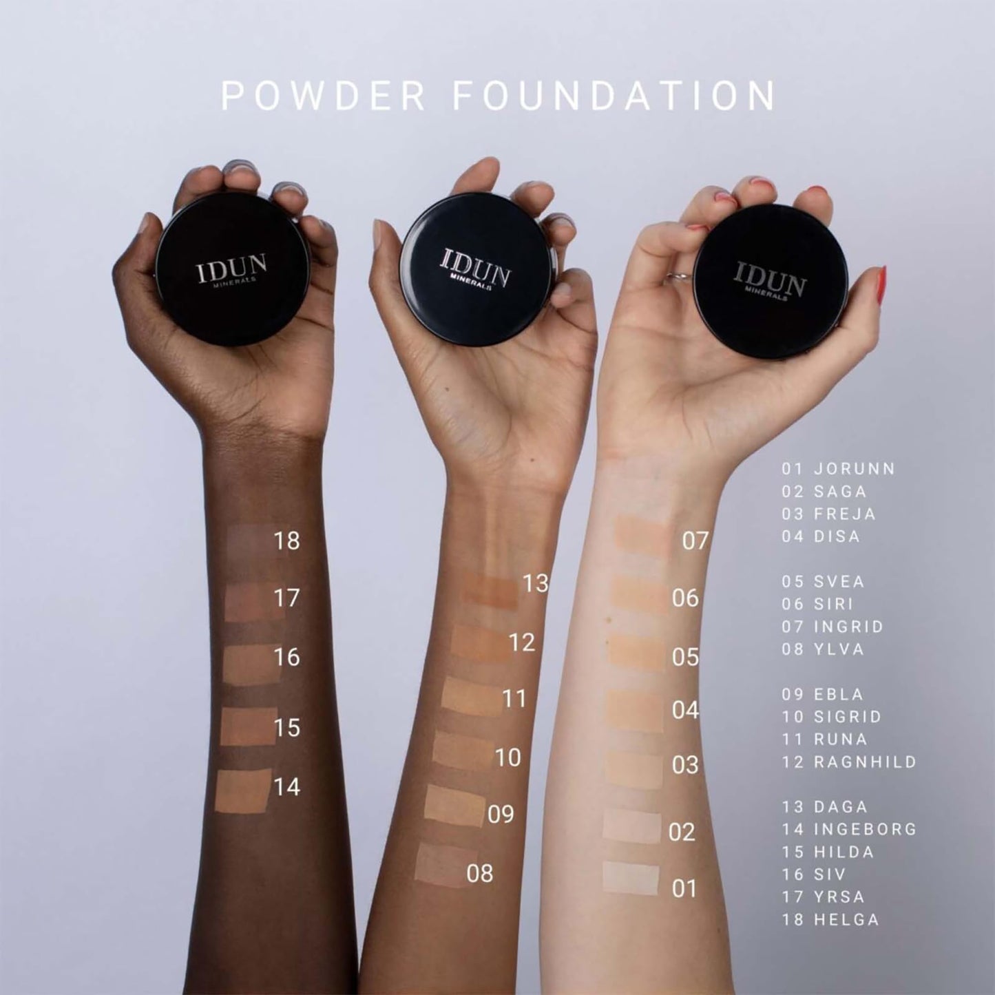 IDUN Minerals Mineral Powder Foundation - Longwear, Lightweight, Smooth Powder Formula - Blurring, Skin-Perfecting Finish - Vegan and Cruelty Free Formula - 026 Yrsa - 0.25 oz